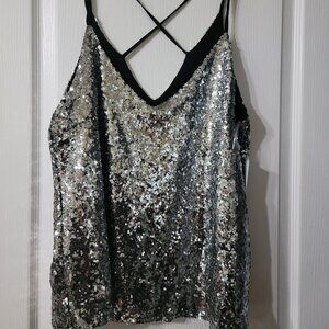 Charlotte Russe Sequin Criss-cross Tank NWT